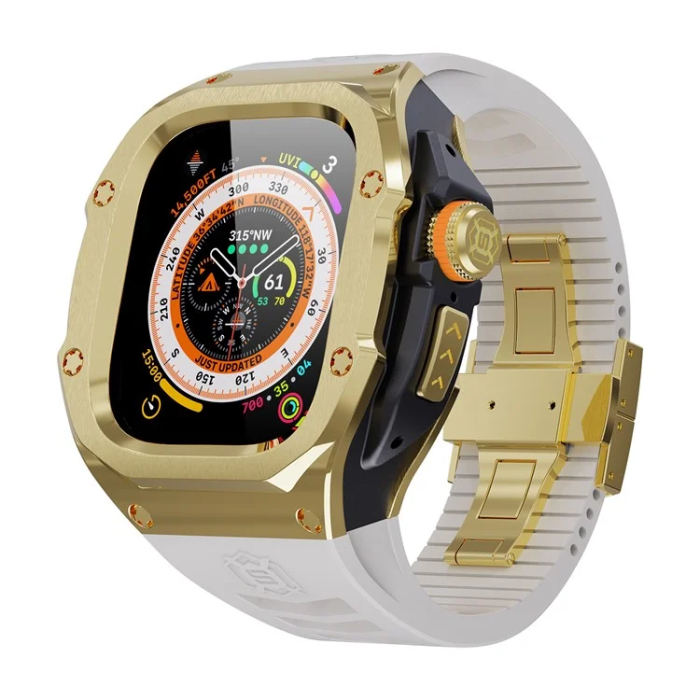 Shelbox - Shellbox Apple Watch Ultra/Ultra 2 49mm Armband Metal Frame - Vit