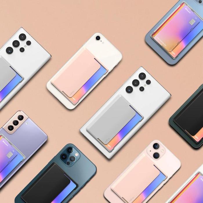 UTGATT1 - Ringke Side Slot Korthållare Smart Phone Plånbok - Transparent