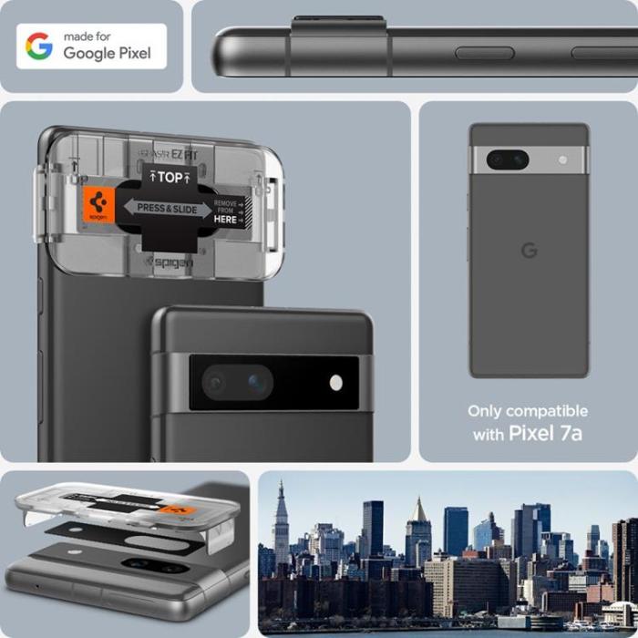 Spigen - Spigen Google Pixel 7A Kameralinsskydd i Härdat glas - Svart