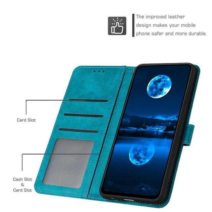 A-One Brand - Sony Xperia 1 VII Plånboksfodral Calf Texture Med Rem - Grön