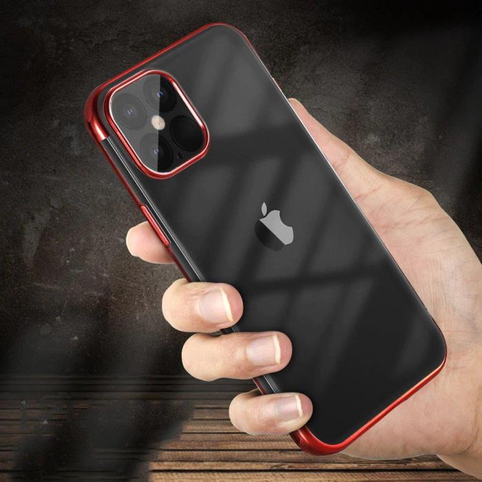 OEM - Clear Gel TPU Electroplating frame Mobilskal Xiaomi Mi 11 - Röd