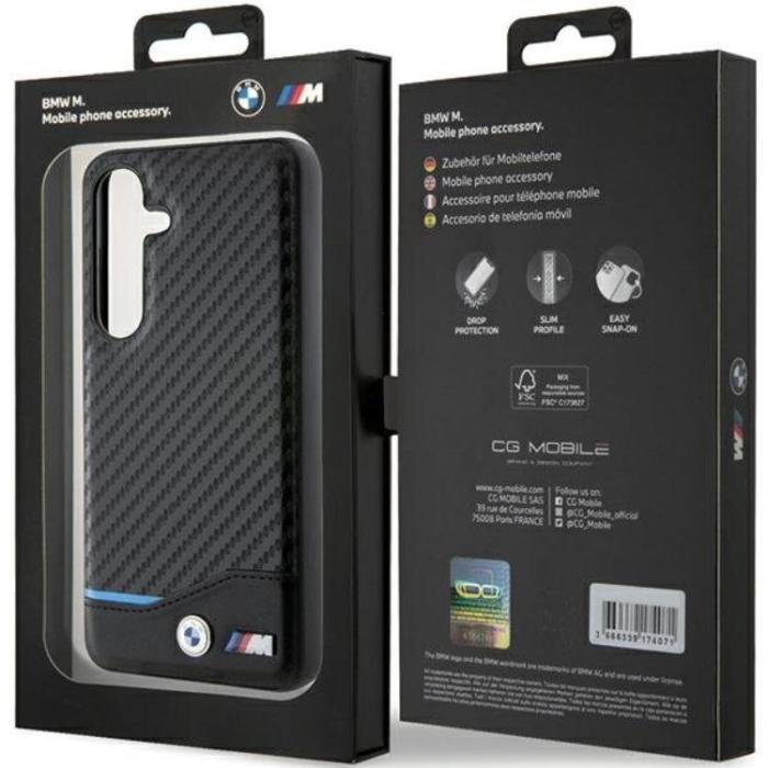 BMW - BMW Galaxy S24 Mobilskal Läder Carbon - Svart