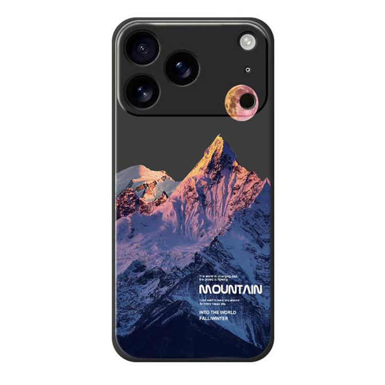 Mobilskal till iPhone 17 Pro Blue Snow Mountain Pattern TPU - Svart | 2353 | AlltMobil