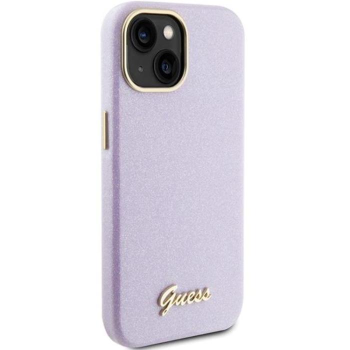 Guess - Guess iPhone 15 Mobilskal Glitter Glossy Script - Lila