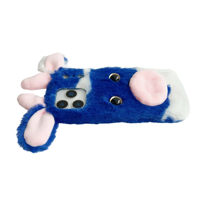A-One Brand - iPhone 17 Pro Max Mobilskal Fluffy Cute Cow Plush TPU - Svart