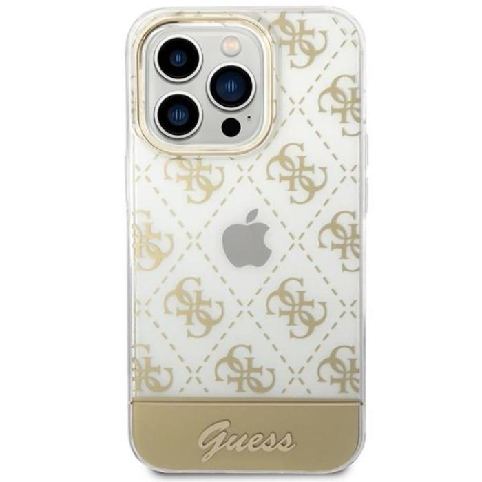 UTGATT1 - GUESS iPhone 14 Pro Max Skal 4G Pattern Script - Guld