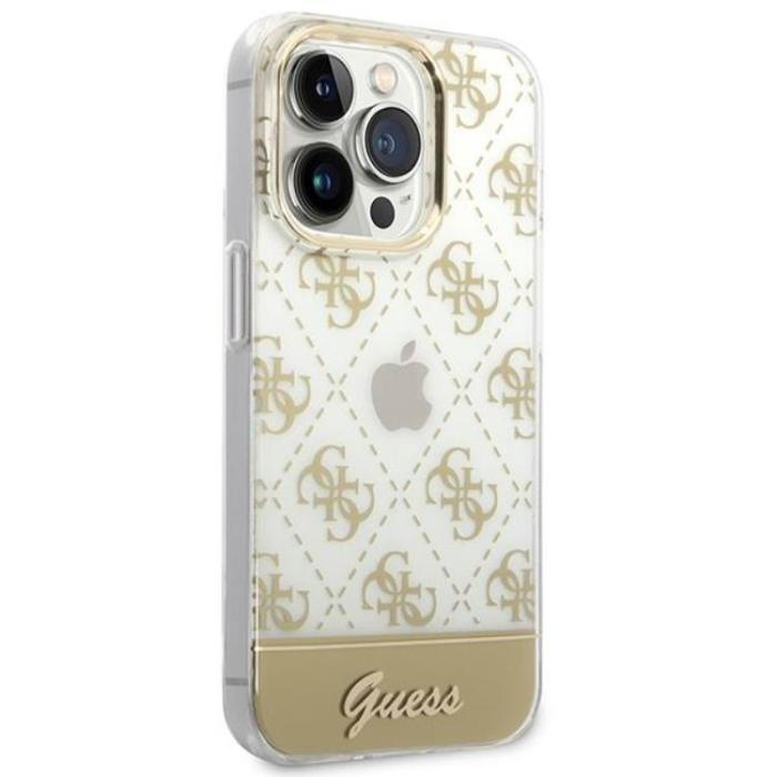 UTGATT1 - GUESS iPhone 14 Pro Max Skal 4G Pattern Script - Guld