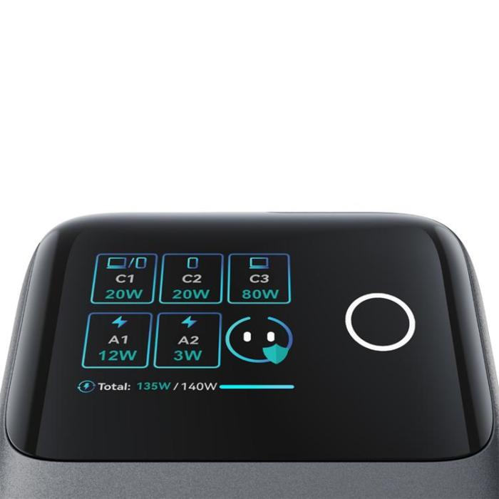 Joyroom - Joyroom Bordsladdare 140W med 5 Portar GaN Dubbla Utdragbara Kablar