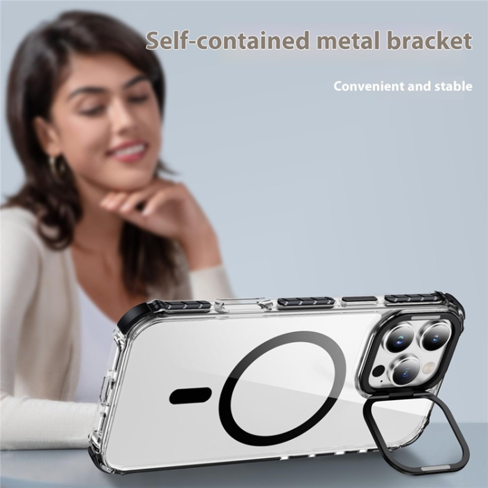 A-One Brand - iPhone 16 Pro Max Mobilskal MagSafe Kickstand - Svart