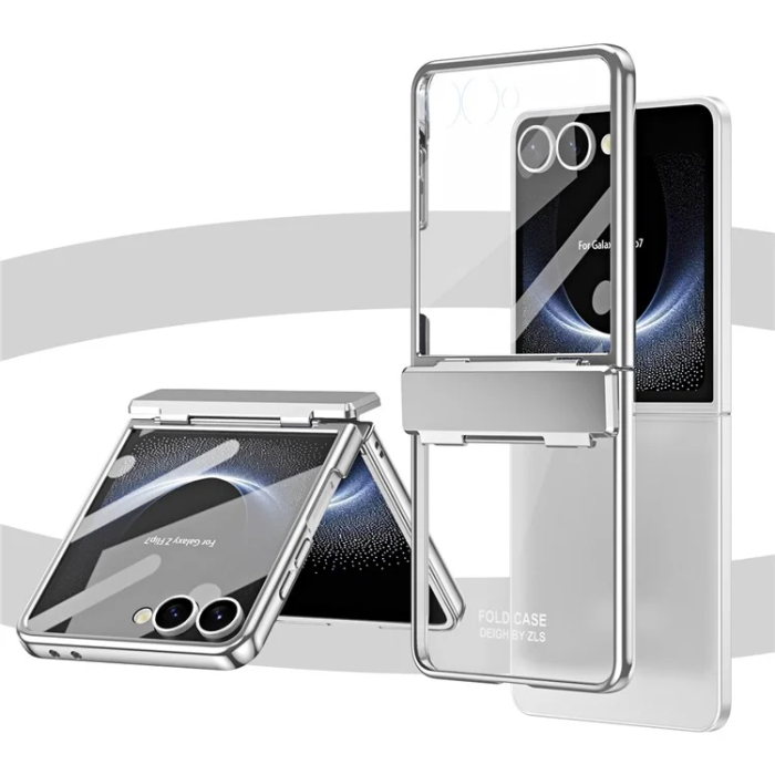 A-One Brand - Galaxy Z Flip 7 Mobilskal Electroplating med skärmskydd - Silver