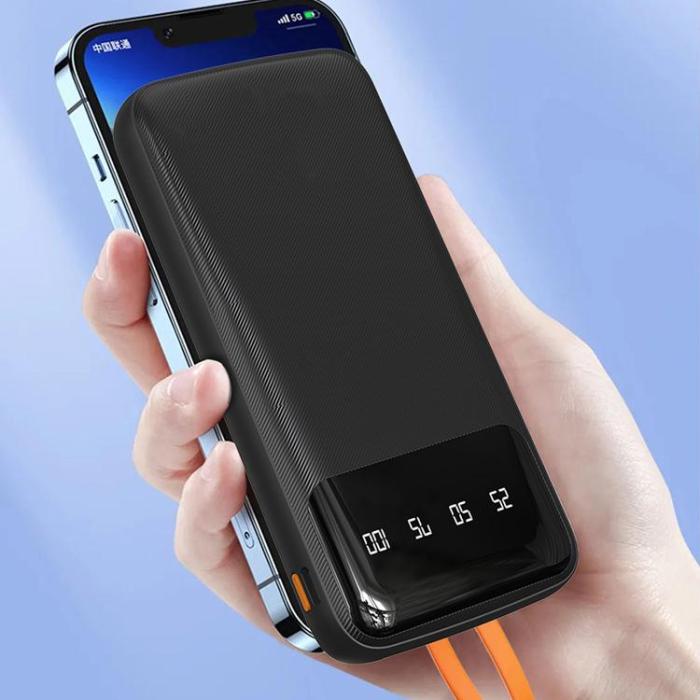 Dudao - Dudao Powerbank 10000 mAh med USB-A USB-C och Lightning Kablar K6Pro - Vit