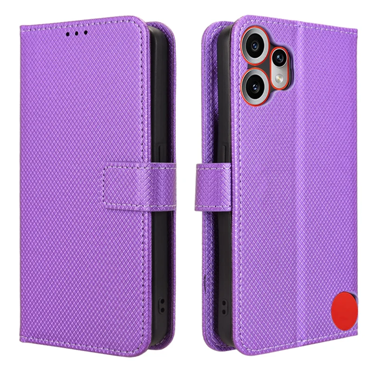 Nothing CMF Phone 2 Pro Plånboksfodral Diamond Läder - Lila | 2353 | AlltMobil