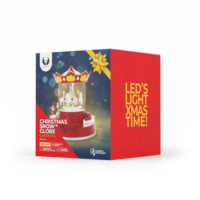 Forever Light - Forever Light Christmas Snow Globe Lykta CAROUSEL FLX-4