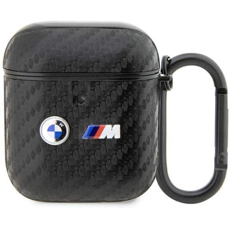 BMW Airpods 1/2 Skal Carbon Double Metal Logo - Svart | 2353 | AlltMobil