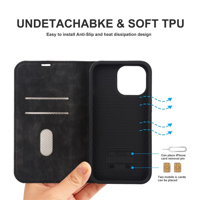 A-One Brand - iPhone 14 Pro Plånboksfodral Magsafe RFID - Svart