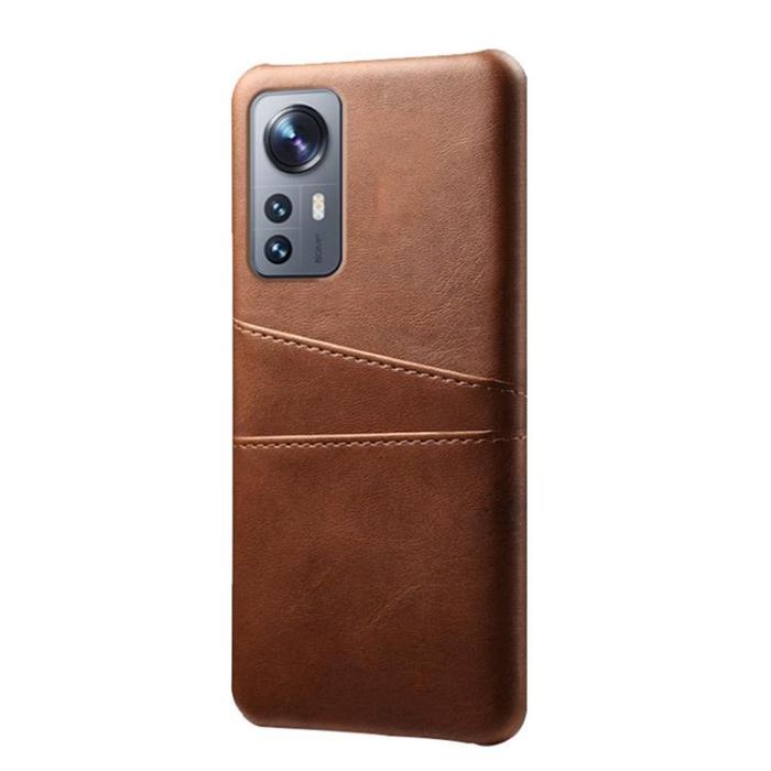 A-One Brand - Korthållare Läder Skal Xiaomi 12/12X - Brun