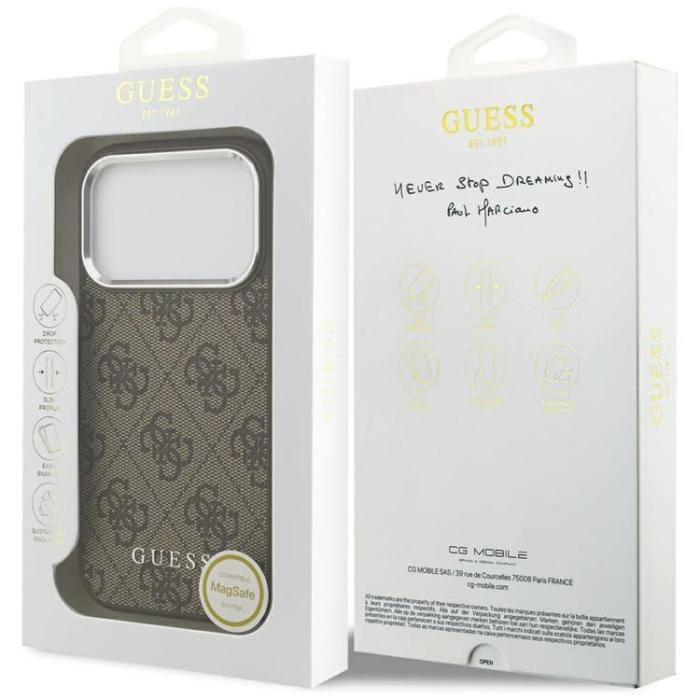 Guess - Guess iPhone 17 Pro Mobilskal MagSafe 4G Classic Logo - Brun