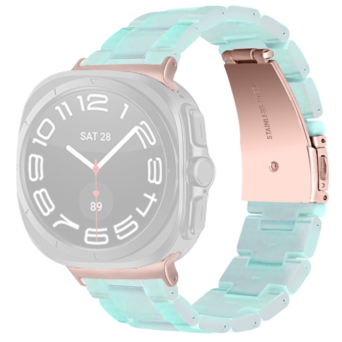 A-One Brand - Galaxy Watch 8/8 Classic (40/44/46mm) Armband Vattentät Acrylic - Rosa Grön