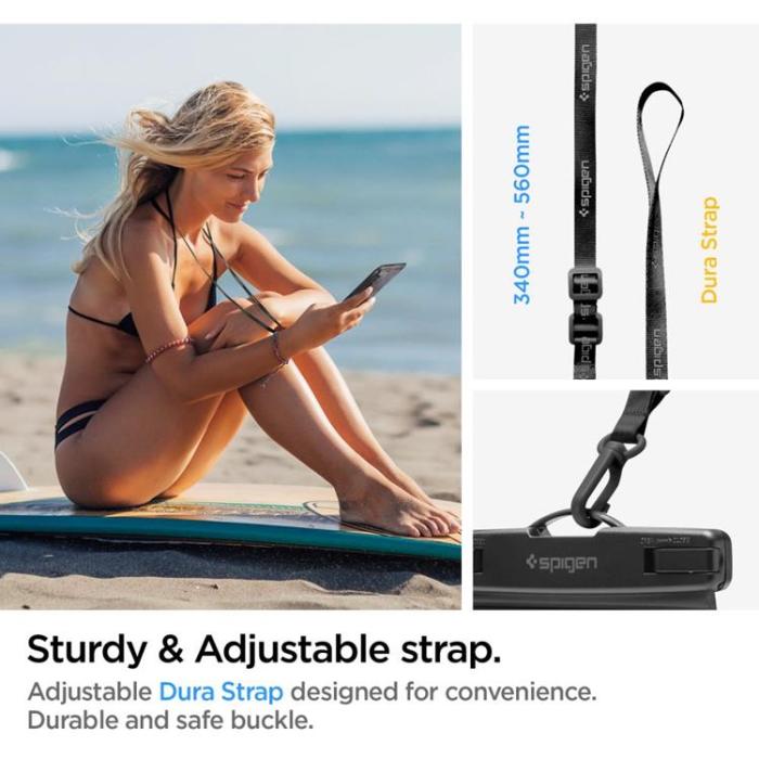 Spigen - Spigen 2-Pack Universala Vattentät Mobilväskor A601 - Svart