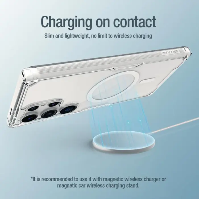 Nillkin - Nillkin Galaxy S24 Ultra Mobilskal Magsafe Nature Pro Armored - Vit