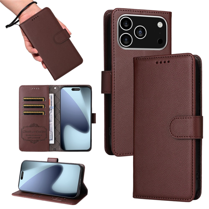 A-One Brand - iPhone 17 Pro Plånboksfodral RFID Blocking med Handledsrem