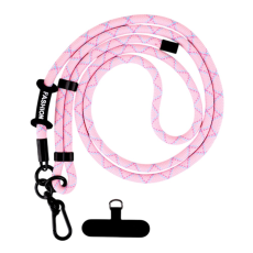 A-One Brand - Crossbody Mobilrem Lanyard Justerbar 7mm - Rosa/Blå