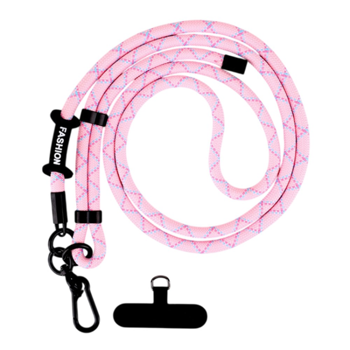 A-One Brand - Crossbody Mobilrem Lanyard Justerbar 7mm - Rosa/Blå