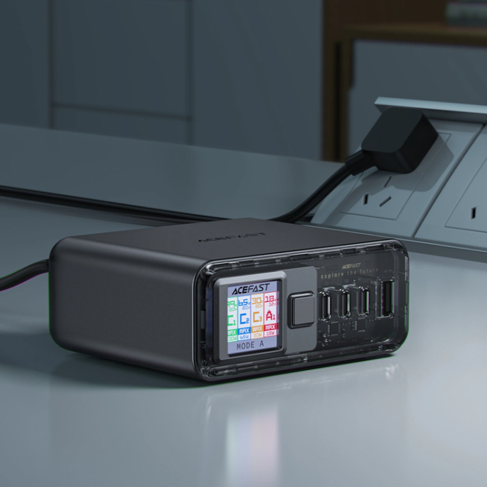 Acefast - Acefast Z4 PD 218W GaN 3 x USB-C + USB-A Hubba - Grå