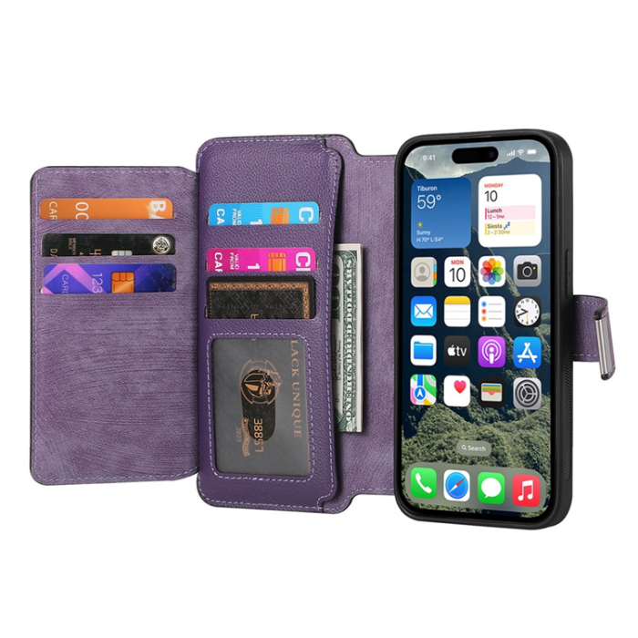 CASENEO - CASENEO iPhone 17 Plånboksfodral MagSafe Detachable Flip - Lila