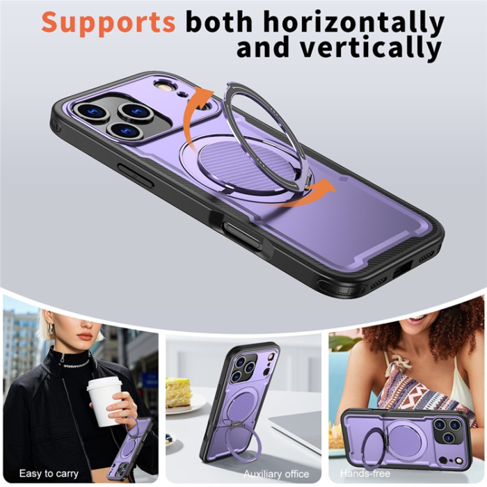 A-One Brand - iPhone 17 Pro Mobilskal MagSafe TPU+PC Kickstand - Lila