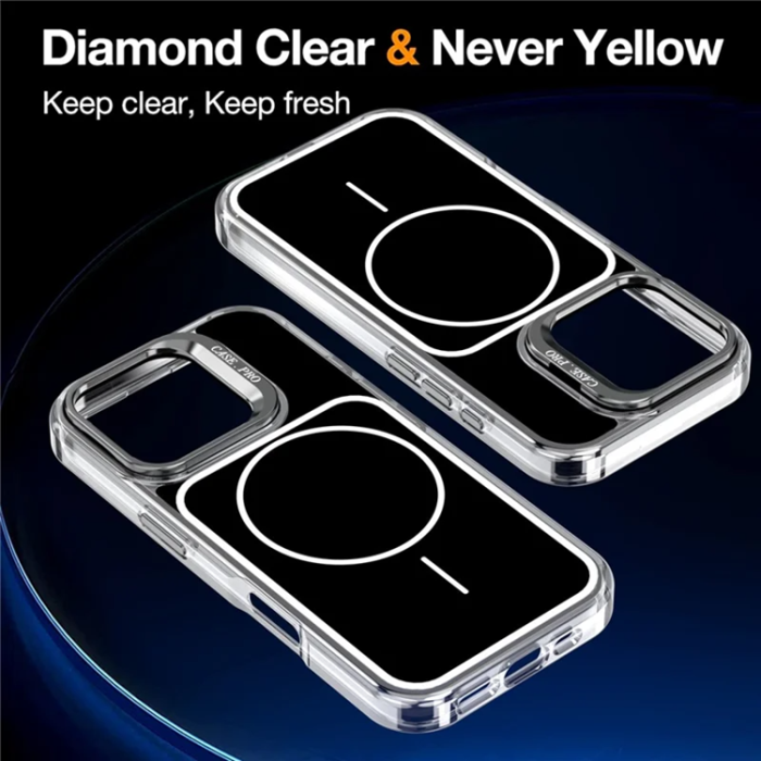 A-One Brand - iPhone 16 Pro Mobilskal MagSafe Lens Kickstand med Handrem