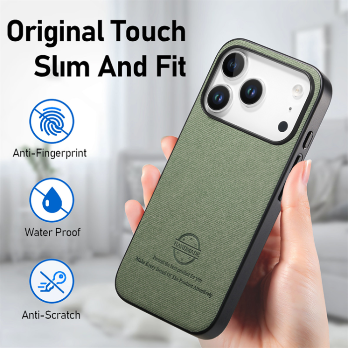 A-One Brand - iPhone 17 Pro Mobilskal Trasa Läder - Grön