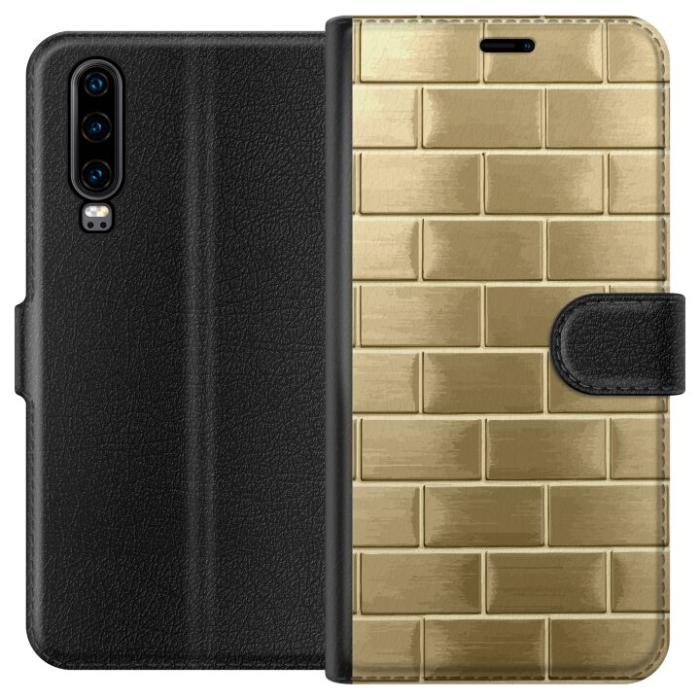 iSecrets - Plånboksfodral till Huawei P30 med Gyllene Murstenar