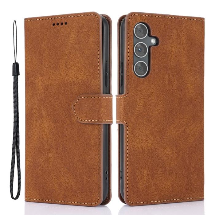 OEM - Fantasy Samsung Galaxy A35 5G Fodral Äkta Läder - Brun