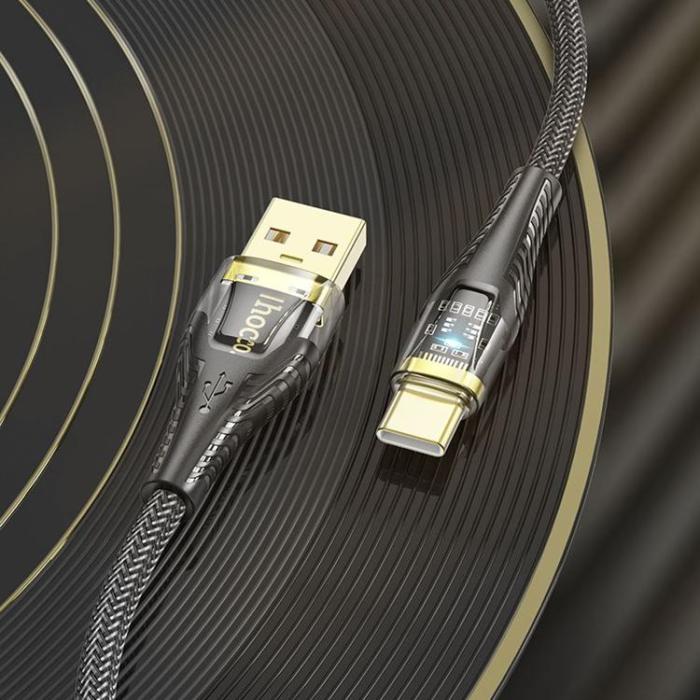 Hoco - HOCO USB-A till USB-C Kabel 2.4A 1.2m U121 - Svart
