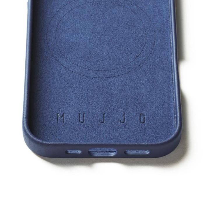 Mujjo - Mujjo iPhone 16 Pro Mobilskal MagSafe Läder - Blå