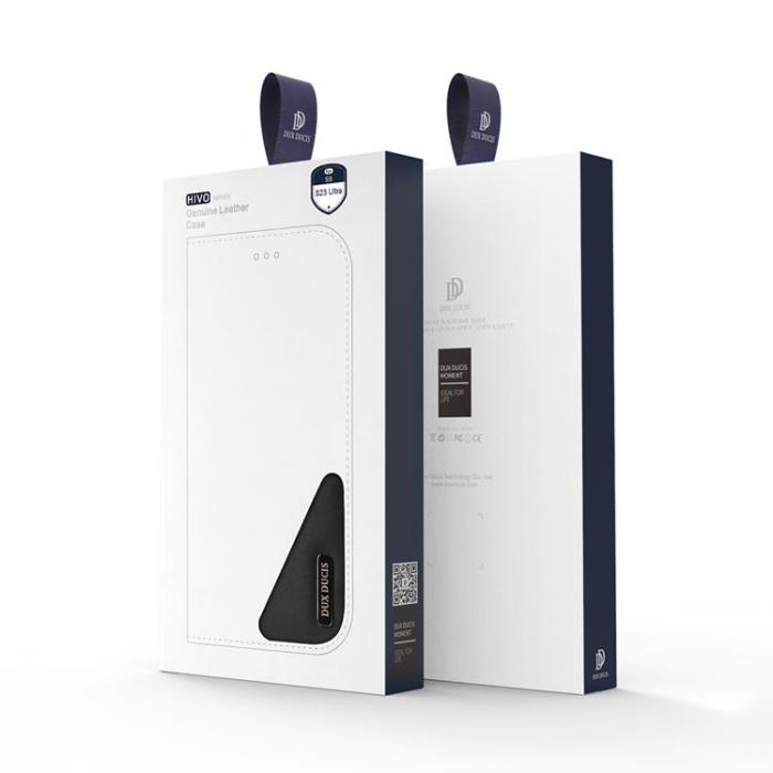 DuxDucis - Dux Ducis Galaxy S23 Ultra Plånboksfodral Äkta Läder RFID Hivo - Röd