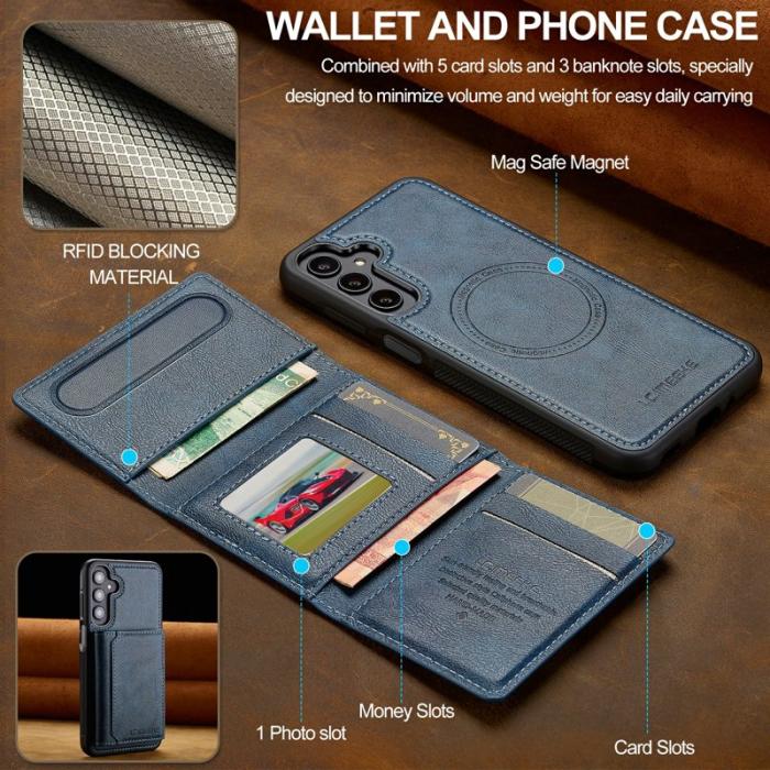 LC.imeeke - LC.IMEEKE Mobilskal för Samsung Galaxy S26 Magnetiskt Konstläder - Blå