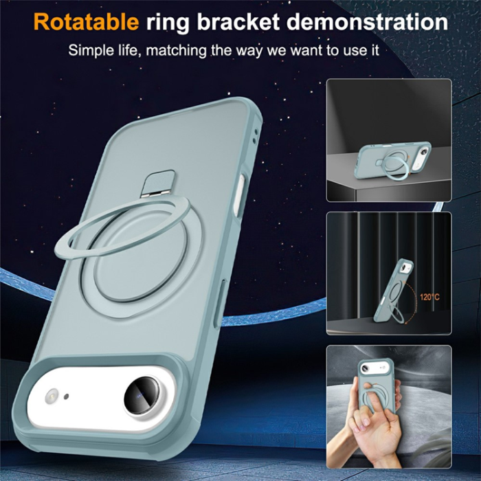 A-One Brand - iPhone 17 Air Mobilskal MagSafe TPU+PC Kickstand - Sjöblå