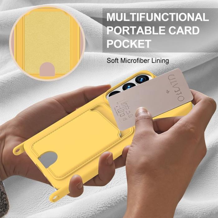 OEM - Mobilskal för Samsung Galaxy S26 Ultra Flytande silikon med kortfack - Gul