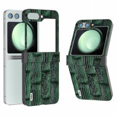 ABEEL - ABEEL Samsung Galaxy Z Flip5 Pl&aring;nboksfodral Mahjong Gr&ouml;n &Auml;kta l&auml;der
