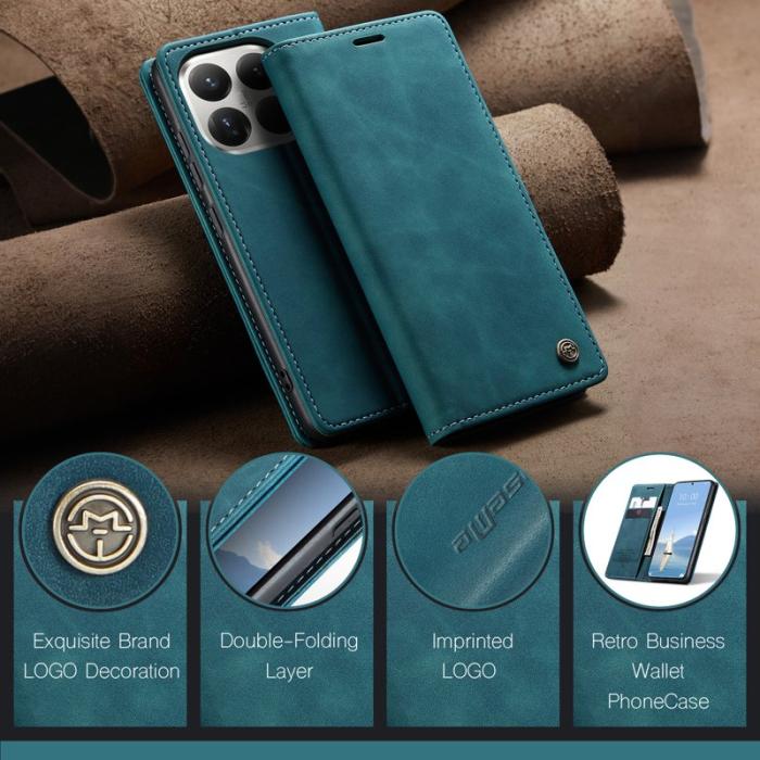 Caseme - CASEME 013 Plånboksfodral för Xiaomi 15T Pro KonstLäder - Blå