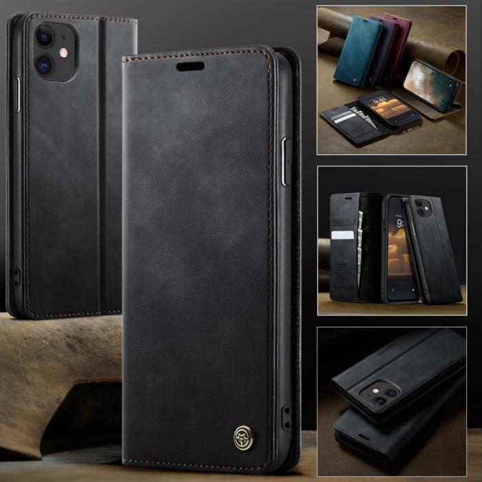 Caseme - CASEME 033 Mobilskal till iPhone 11 RFID Blocker Läder Svart