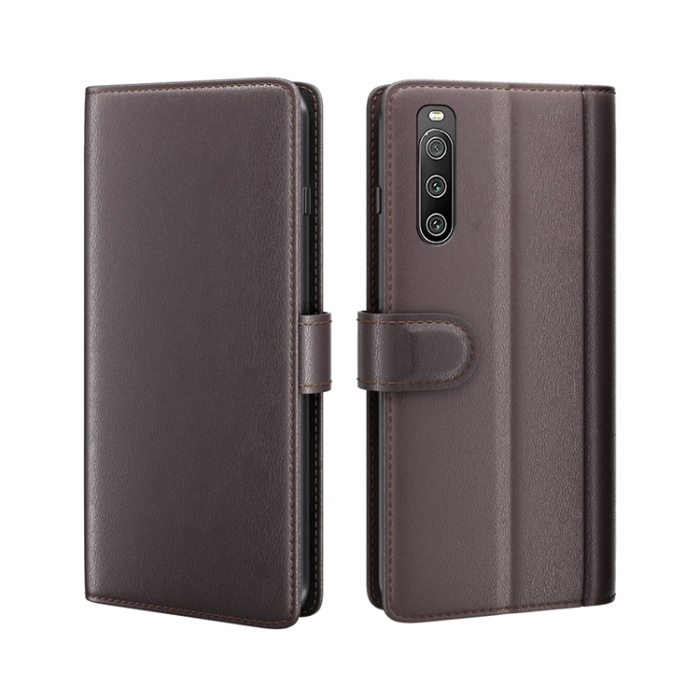 OEM - Sony Xperia 10 IV Plånboksfodral Äkta Läder - Brun