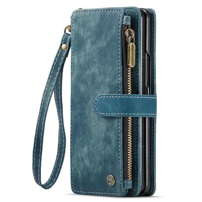Caseme - CASEME Galaxy Z Fold 5 Plånboksfodral C30 Zipper - Blå