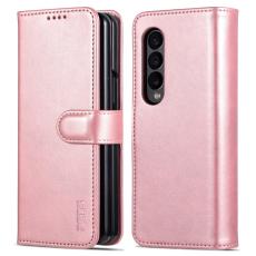 AZNS - AZNS Samsung Galaxy Z Fold4 Pl&aring;nboksfodral Konstl&auml;der - Ros&eacute;guld