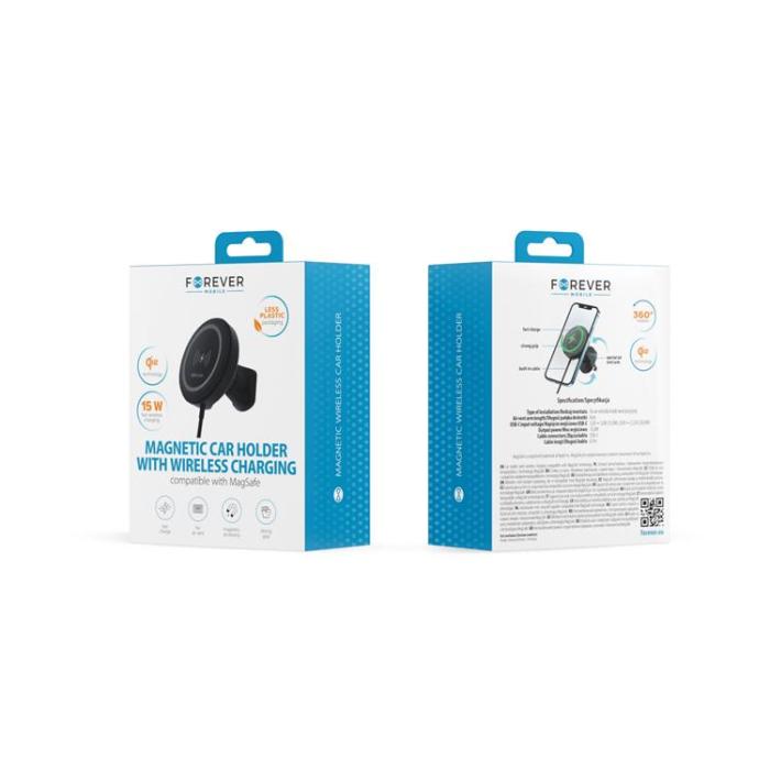 Forever - Forever Qi2 Magnetisk Bilhållare med 15W Trådlös Laddare