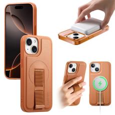CASENEO - CASENEO iPhone 14/13 Fodral Magnetiskt KonstL&auml;der - Brun