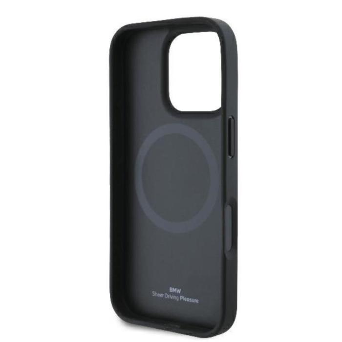 BMW - BMW iPhone 16 Pro Mobilskal MagSafe Sign Läder Half Textured Och Circle