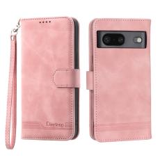 DIERFENG - DIERFENG Google Pixel 7 5G Pl&aring;nboksfodral DF-03 Flip Konstl&auml;der - Rosa